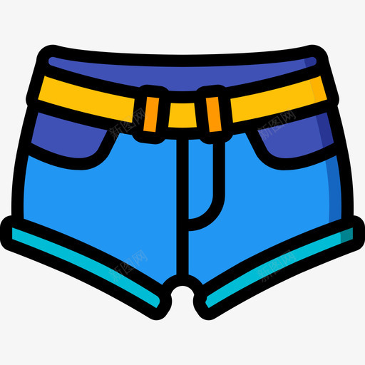 短裤夏装2线性颜色图标svg_新图网 https://ixintu.com 夏装2 短裤 线性颜色