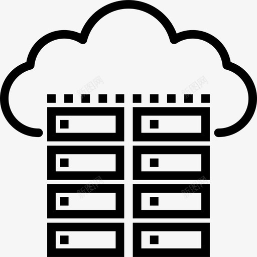 云存储网络和数据库概要线性图标svg_新图网 https://ixintu.com 云存储 线性 网络和数据库概要