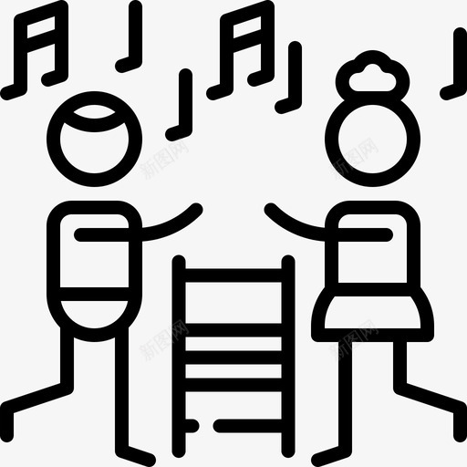 音乐椅派对和庆典8直线型图标svg_新图网 https://ixintu.com 派对和庆典8 直线型 音乐椅