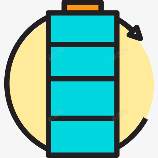 电池状态移动功能线性颜色图标svg_新图网 https://ixintu.com 电池状态 移动功能 线性颜色