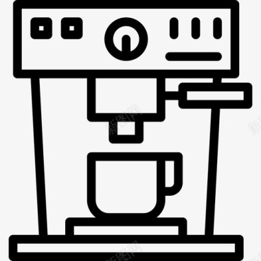 咖啡机咖啡16线性图标图标