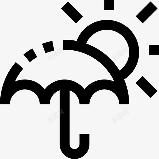 太阳伞天气和季节线性图标svg_新图网 https://ixintu.com 天气和季节 太阳伞 线性