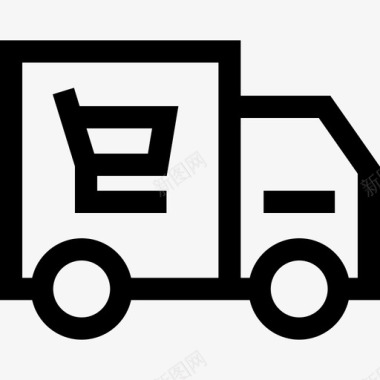 送货车杂货店14直线式图标图标