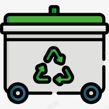 回收箱回收10线性颜色图标图标