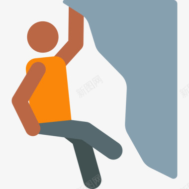 攀岩冒险人类象形图颜色图标图标
