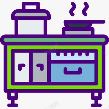 厨房家具家居线条色彩图标图标