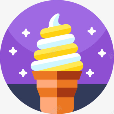 冰淇淋热带23扁平图标图标