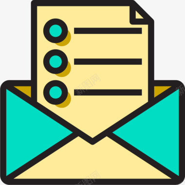 邮件办公用品2线性颜色图标图标