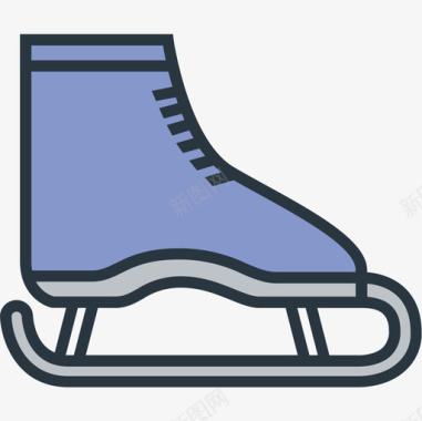 溜冰鞋运动型2线性颜色图标图标