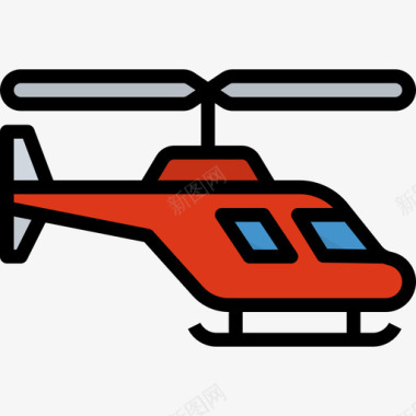 直升机运输92线性颜色图标图标