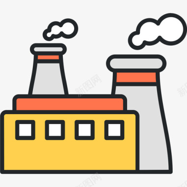 工厂工厂23线颜色图标图标