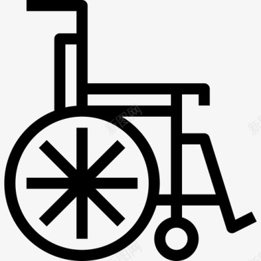 轮椅医疗保健12直线型图标图标