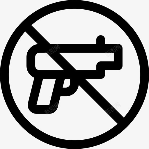 没有武器信号和禁令直线的图标svg_新图网 https://ixintu.com 信号和禁令 没有武器 直线的