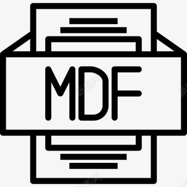 Mdf文件类型3线性图标图标