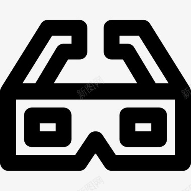 3d眼镜娱乐35线性图标图标