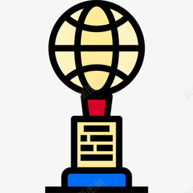 世界杯16号奖线性颜色图标图标