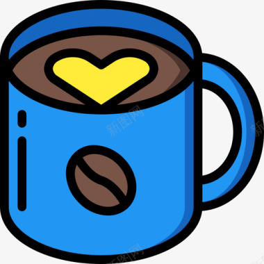 咖啡杯咖啡9线性颜色图标图标