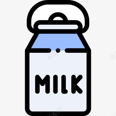 牛奶荷兰4线性颜色图标图标