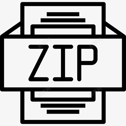 Zip文件类型3线性图标svg_新图网 https://ixintu.com Zip 文件类型3 线性