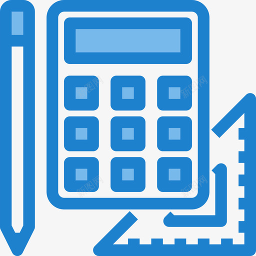计算器教育129蓝色图标svg_新图网 https://ixintu.com 教育129 蓝色 计算器