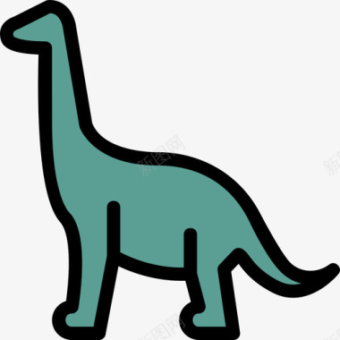 恐龙史前15线状颜色图标图标