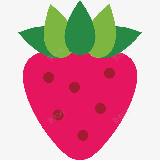 草莓水果3扁平图标svg_新图网 https://ixintu.com 扁平 水果3 草莓