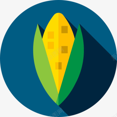 玉米种植24平坦图标图标
