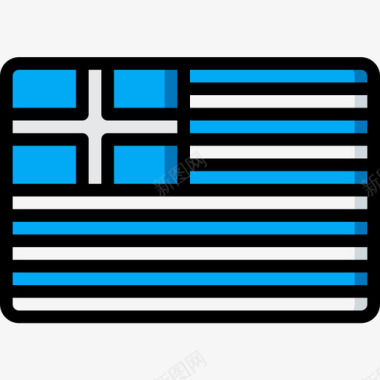 希腊国旗10线颜色图标图标