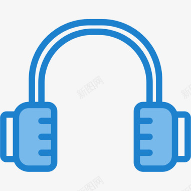 耳机电子设备4蓝色图标图标