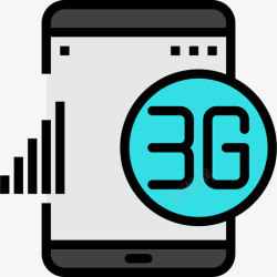 3G行业应用3g平板电脑应用线性颜色图标高清图片