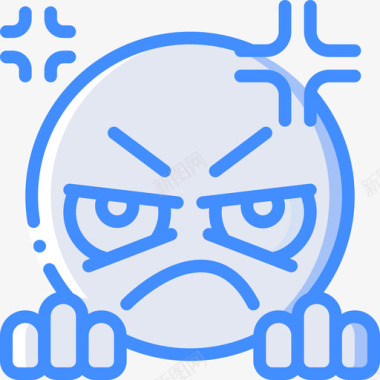 愤怒表情符号30蓝色图标图标