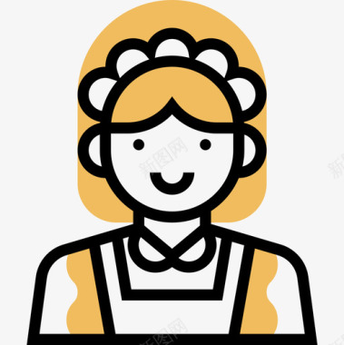 女仆缝纫设备4黄影图标图标