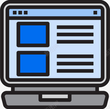 浏览器笔记本电脑浏览器3线性颜色图标图标