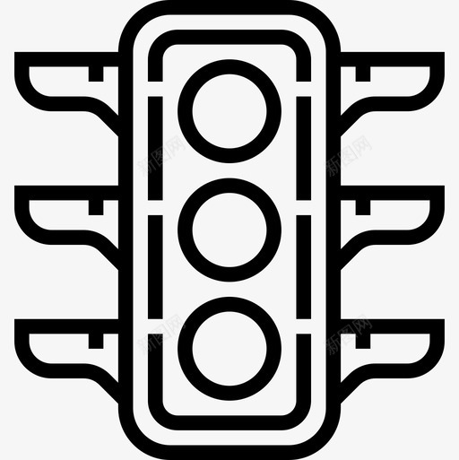 交通灯导航和地图11线性图标svg_新图网 https://ixintu.com 交通灯 导航和地图11 线性