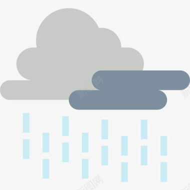 下雨天气124平坦图标图标