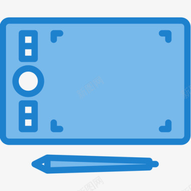 图形板电子设备4蓝色图标图标