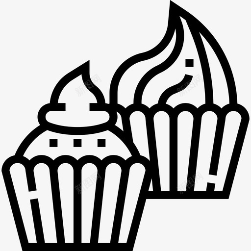 杯形蛋糕面包房39线性图标svg_新图网 https://ixintu.com 杯形蛋糕 线性 面包房39