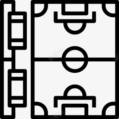 足球场足球元素3线性图标图标