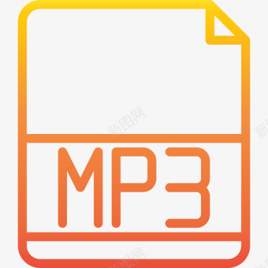 Mp3文件扩展名渐变图标图标