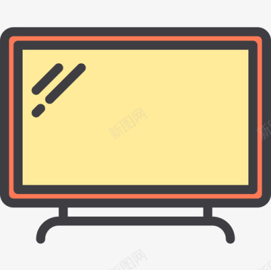 电视电子设备3线性彩色图标图标