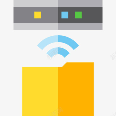 文件夹数据库和服务器2扁平图标图标