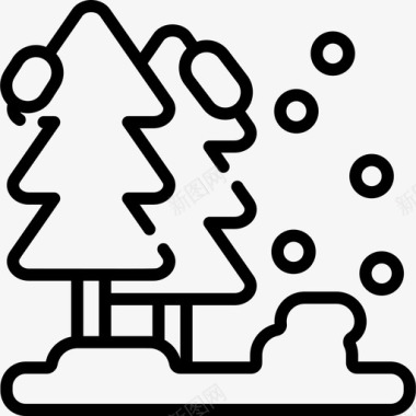 树冬季自然13线形图标图标