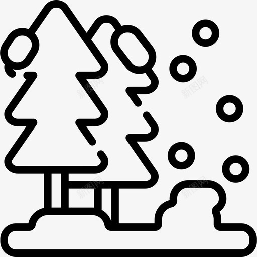 树冬季自然13线形图标svg_新图网 https://ixintu.com 冬季自然13 树 线形
