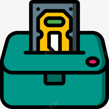 硬盘驱动器pc组件5线性颜色图标图标