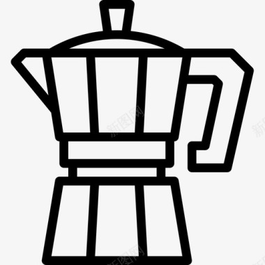 咖啡机咖啡店62直线型图标图标