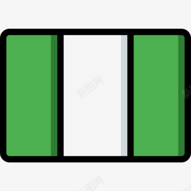 尼日利亚国旗10线颜色图标图标