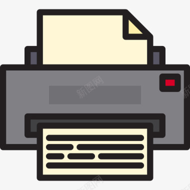 打印机计算机19线性彩色图标图标