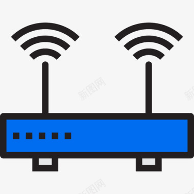 Wifi路由器通讯互联网线颜色图标图标