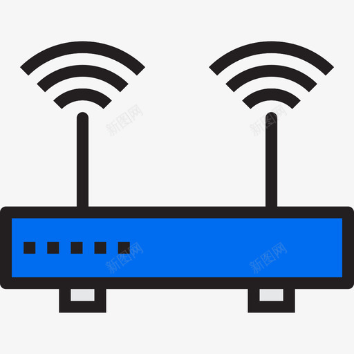 Wifi路由器通讯互联网线颜色图标svg_新图网 https://ixintu.com Wifi路由器 线颜色 通讯互联网