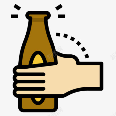 庆祝啤酒22线性颜色图标图标